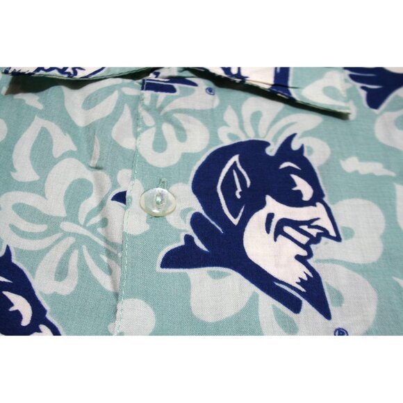 Baju Clothing Duke Blue Devils Hawaiian Shirt Mens XXL Button Down Fan Gear - Picture 3 of 6